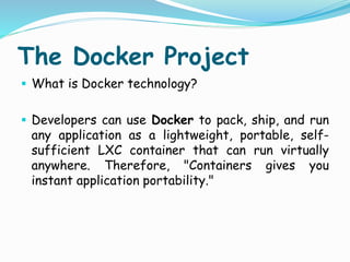 Docker and containerization | PPTX