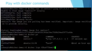 Play with docker commands
 