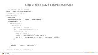 Step 3: redis-slave-controller.service 
"id": "redisSlaveController", 
"kind": "ReplicationController", 
"apiVersion": "v1...