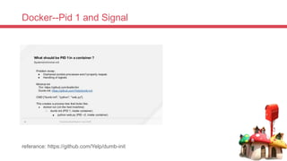 Docker--Pid 1 and Signal
referance: https://github.com/Yelp/dumb-init
 