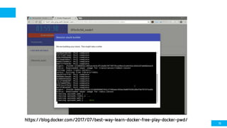 15
https://blog.docker.com/2017/07/best-way-learn-docker-free-play-docker-pwd/
 