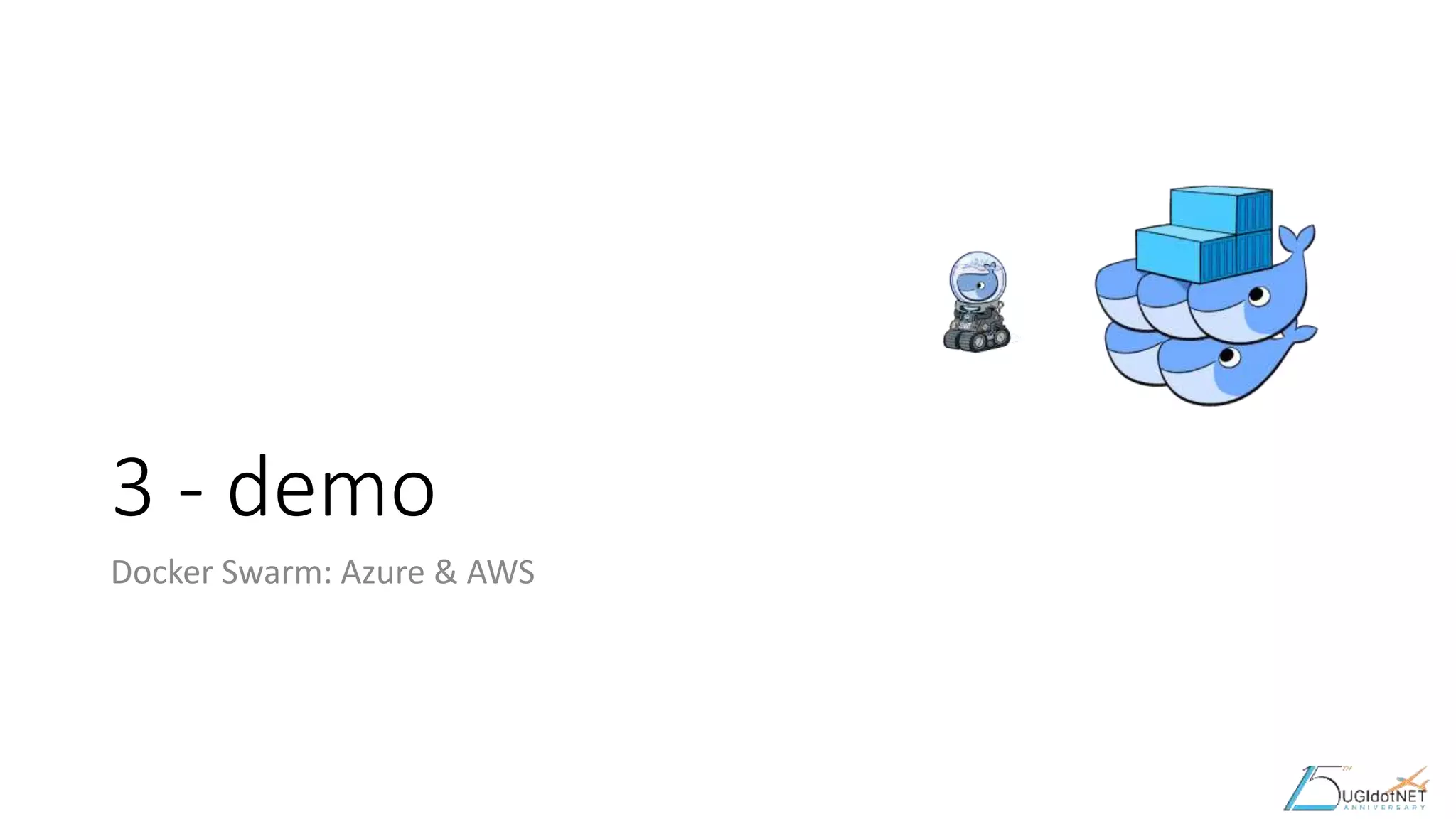 3 - demo
Docker Swarm: Azure & AWS