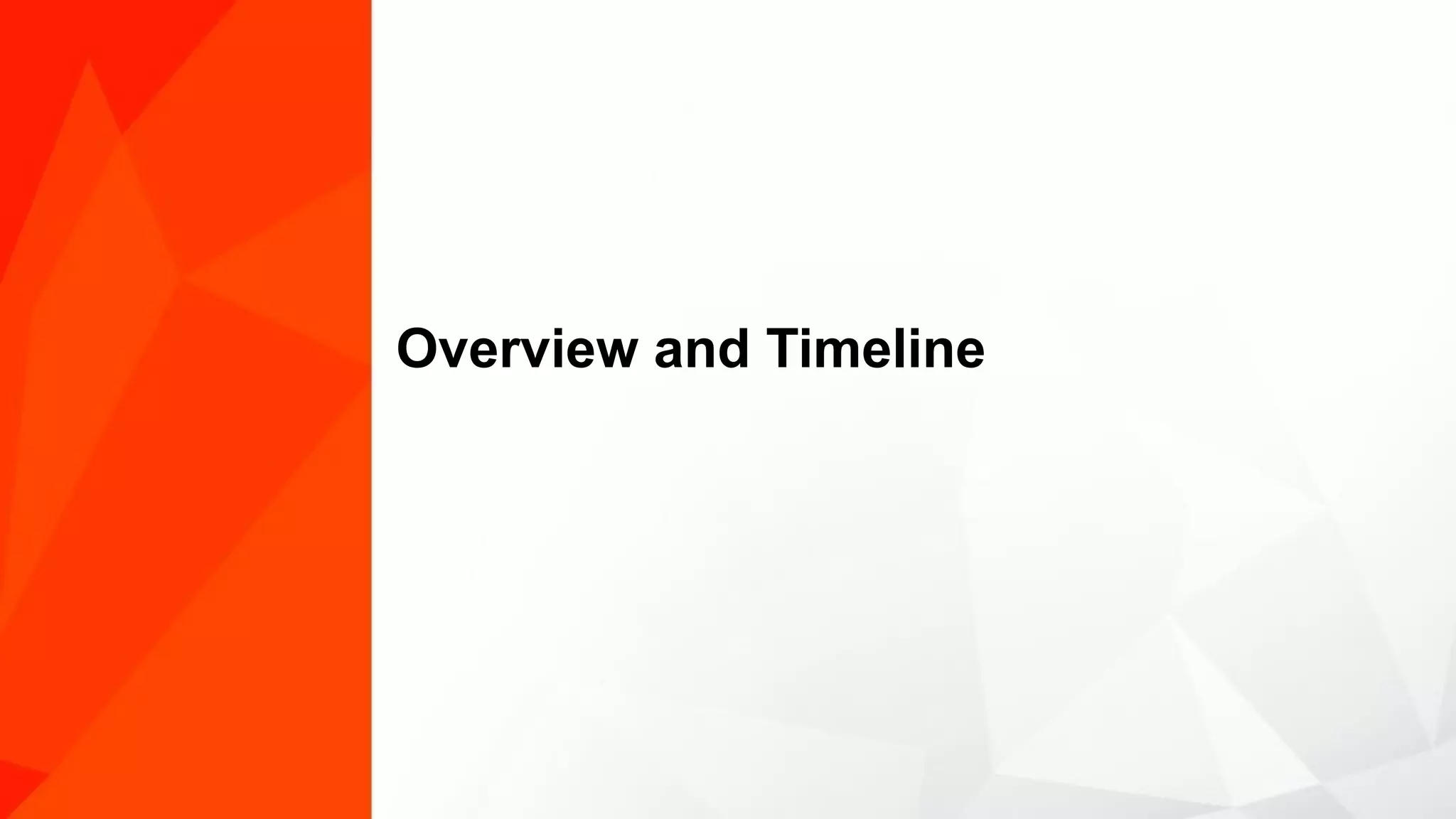 Overview and Timeline 