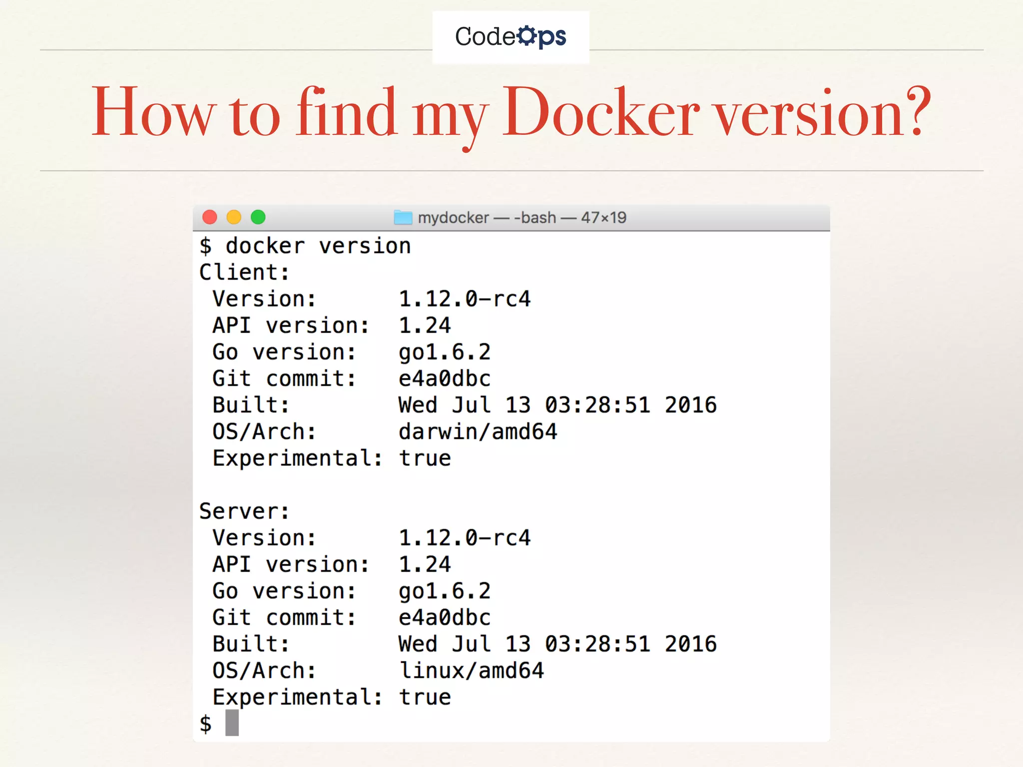 How to find my Docker version?
 