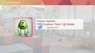 Les speakers
Hugues Lepesant
ITWO Customer Team-1 @ Oxalide
hlepesant
 