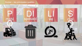 Docker – les principales qualités
P
O
rtabl
e
DIsposabl
e
LIve
S
O
cial
 