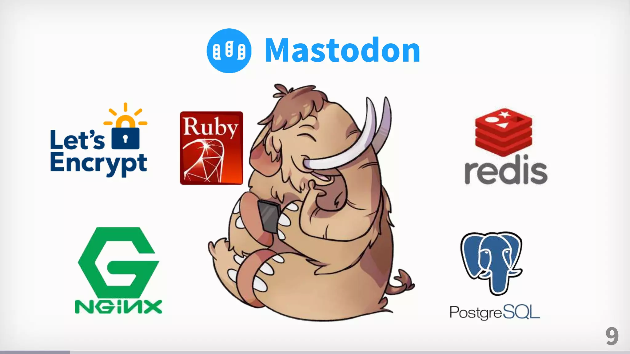 9
Mastodon
 
