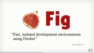 37
“Fast, isolated development environments
using Docker”
www.fig.sh
 