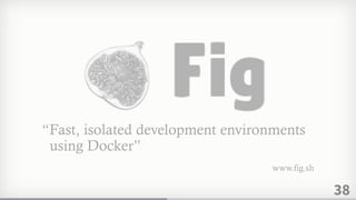38
“Fast, isolated development environments
using Docker”
www.fig.sh
 