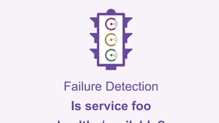 Failure Detection 
Is service foo 
healthy/available? 
 