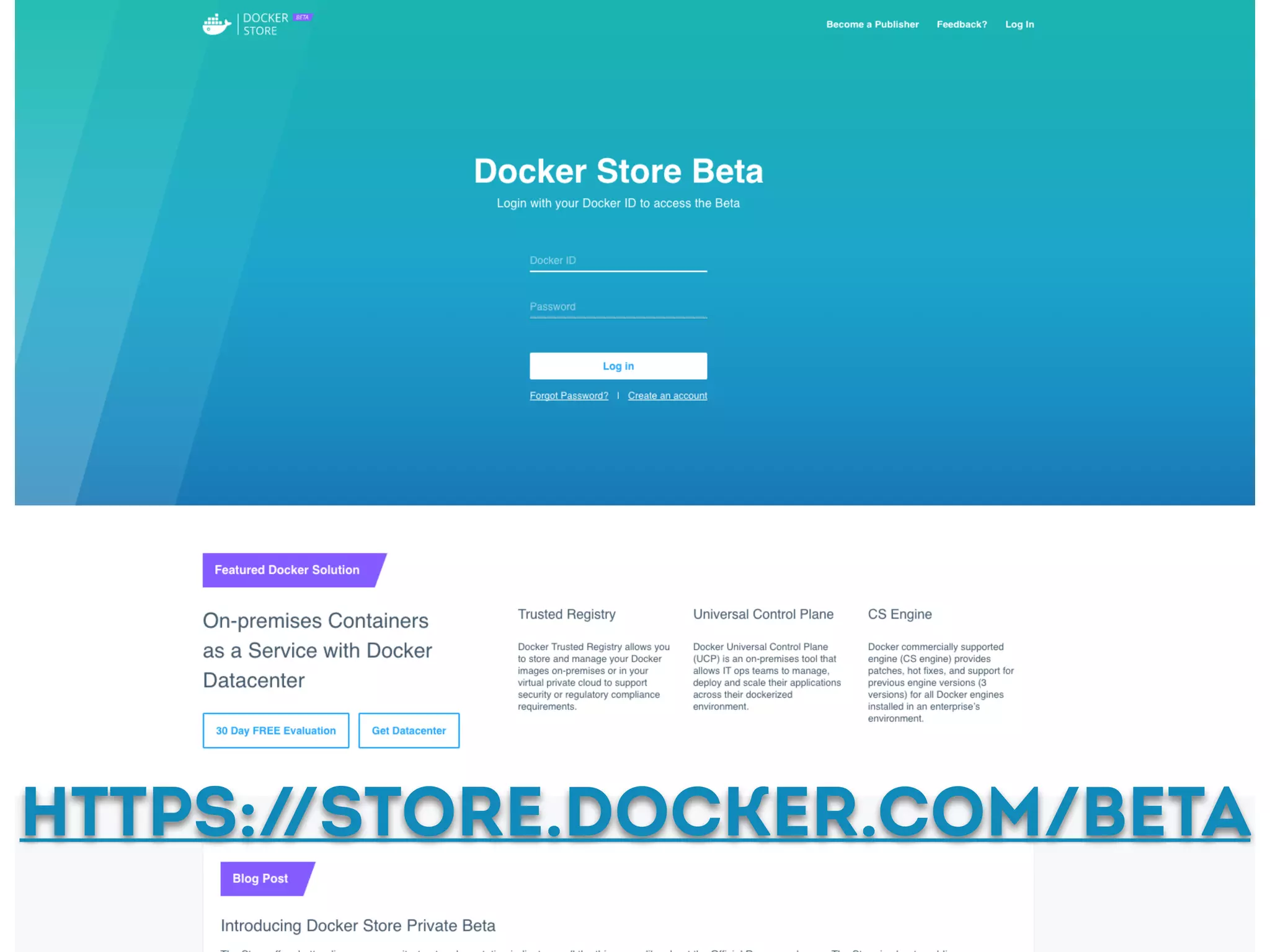 Docker Store
private beta
https://store.docker.com/beta
 