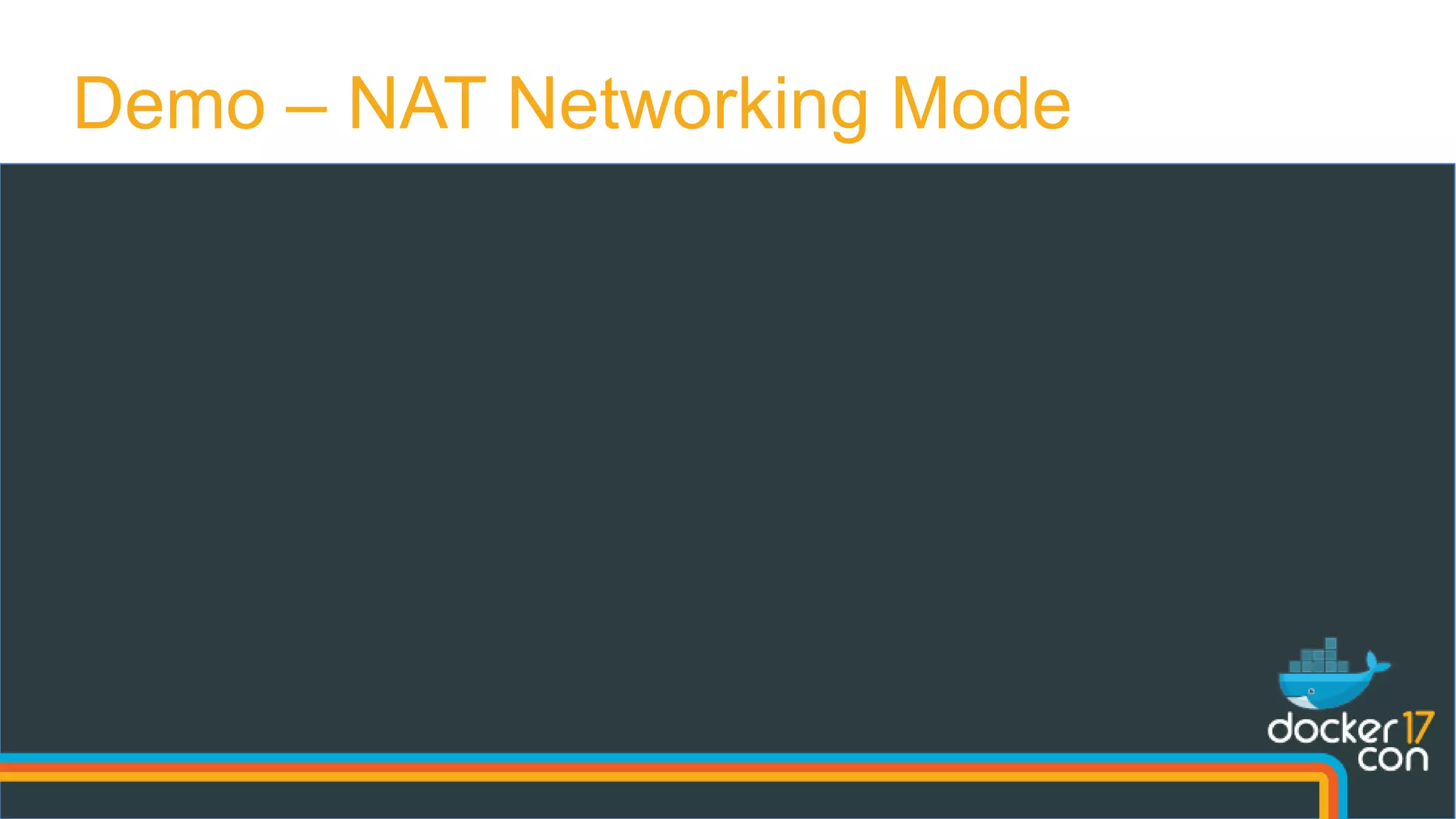 Demo – NAT Networking Mode
 