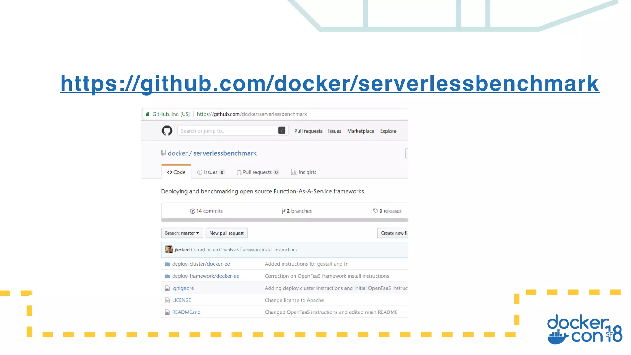 https://github.com/docker/serverlessbenchmark
 