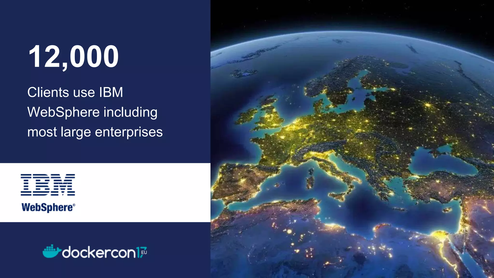 12,000
Clients use IBM
WebSphere including
most large enterprises
 