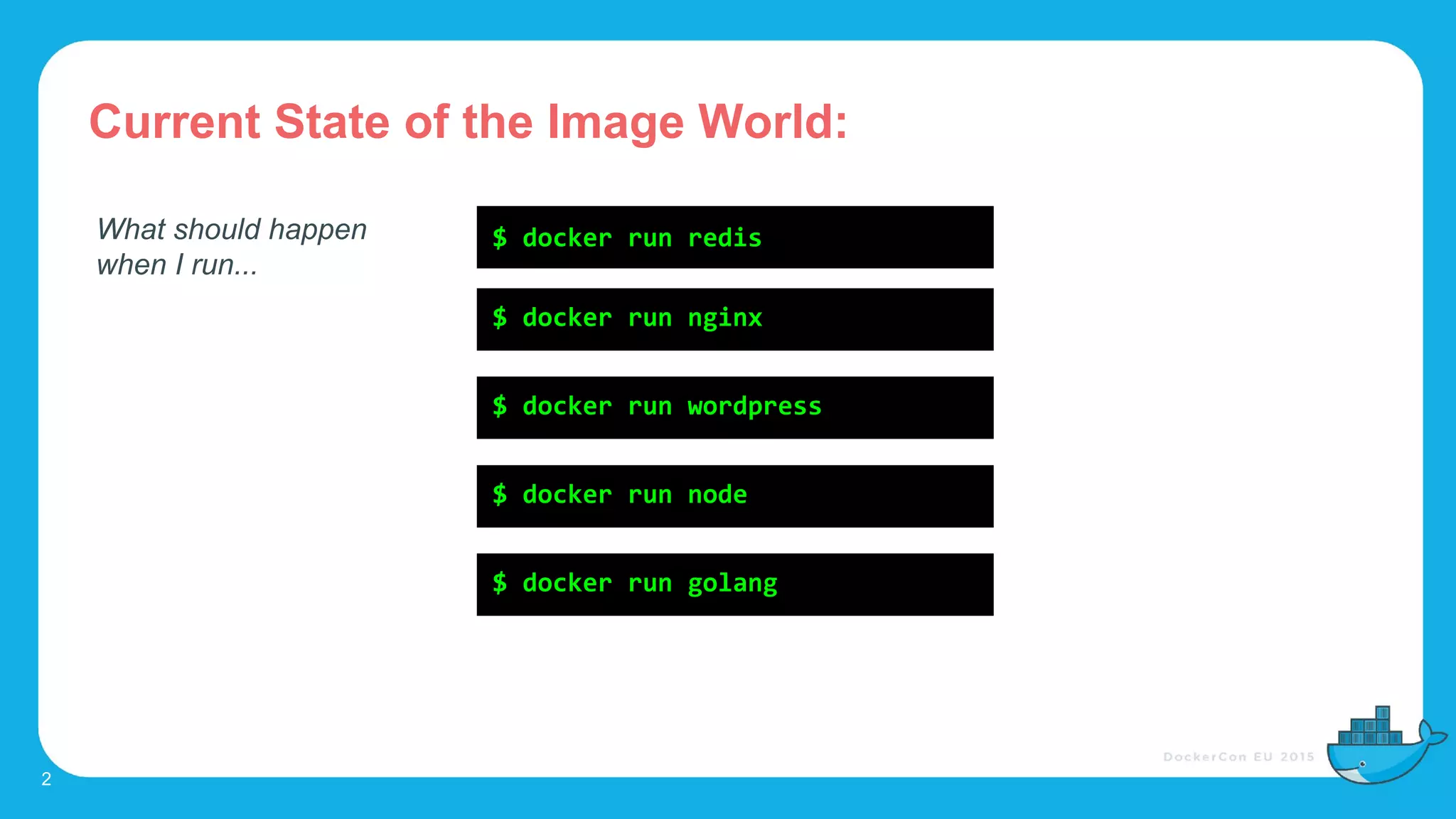 Current State of the Image World:
2
What should happen
when I run...