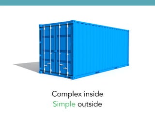 Complex inside
Simple outside
 