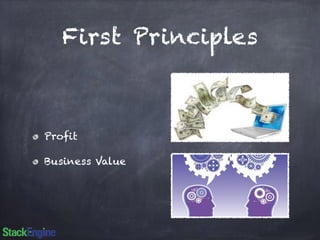First Principles 
Profit 
Business Value 
 