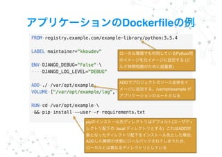 Dockerfile
Python
(
)
ADD
/var/opt/example
pip (
.local ) ADD
ADD
 