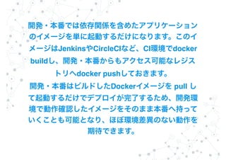 Jenkins CircleCI CI docker
build
docker push
Docker pull
 