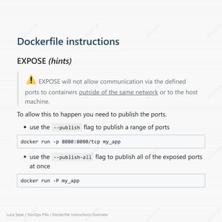 DevOps Pills / Dockerfile Instructions Overview | PDF