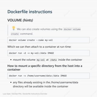 DevOps Pills / Dockerfile Instructions Overview | PDF
