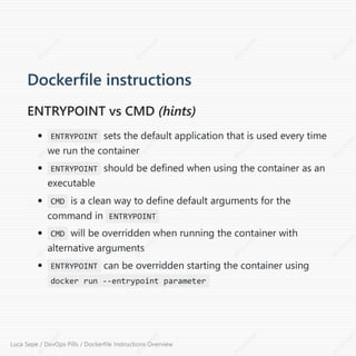 DevOps Pills / Dockerfile Instructions Overview | PDF