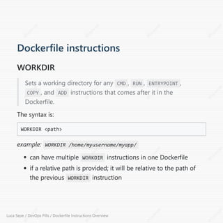 DevOps Pills / Dockerfile Instructions Overview | PDF