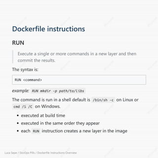 DevOps Pills / Dockerfile Instructions Overview | PDF