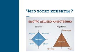 Чего хотят клиенты ?
 