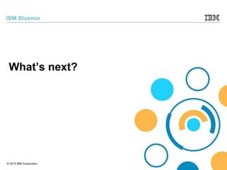 © 2015 IBM Corporation
IBM Bluemix
What’s next?
 