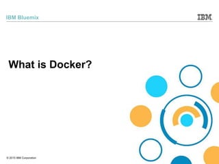 © 2015 IBM Corporation
IBM Bluemix
What is Docker?
 