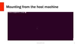 Mounting from the host machine
SunshinePHP	2016	 23	
 