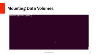 Mounting Data Volumes
SunshinePHP	2016	 26	
 