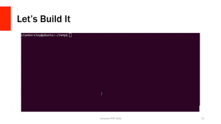 Let’s Build It
Lonestar	PHP	2016	 31	
 