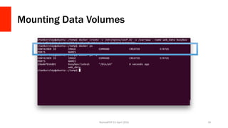 Mounting Data Volumes
NomadPHP	EU	April	2016		 39	
 