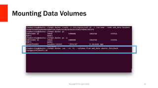 Mounting Data Volumes
NomadPHP	EU	April	2016		 41	
 