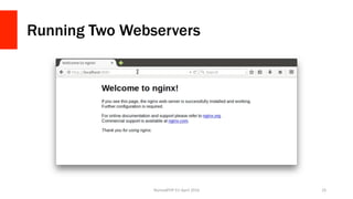 Running Two Webservers
NomadPHP	EU	April	2016		 25	
 