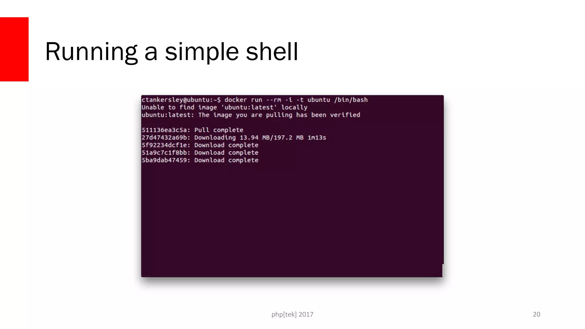 php[tek] 2017
Running a simple shell
20
 