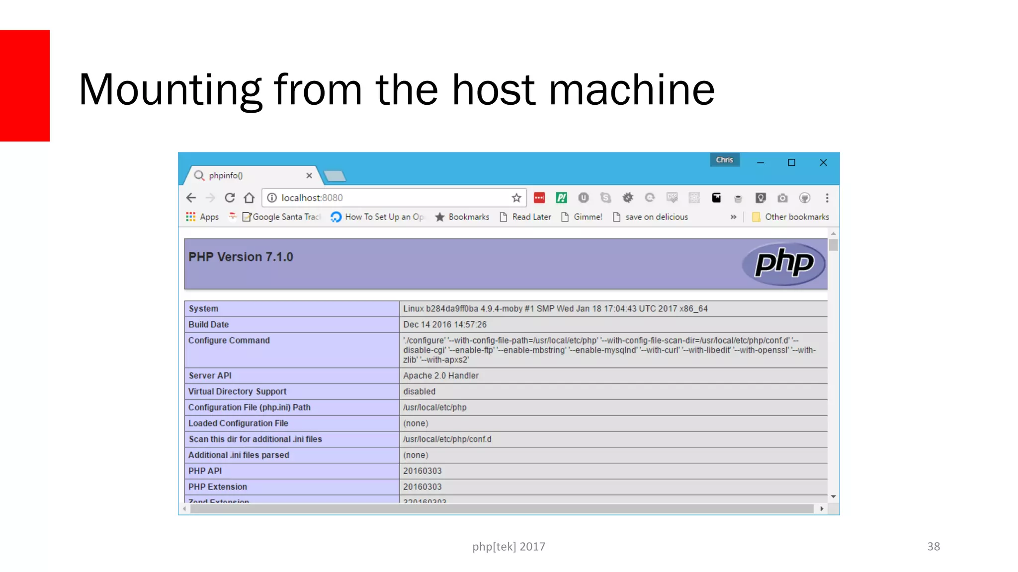 php[tek] 2017
Mounting from the host machine
38
 