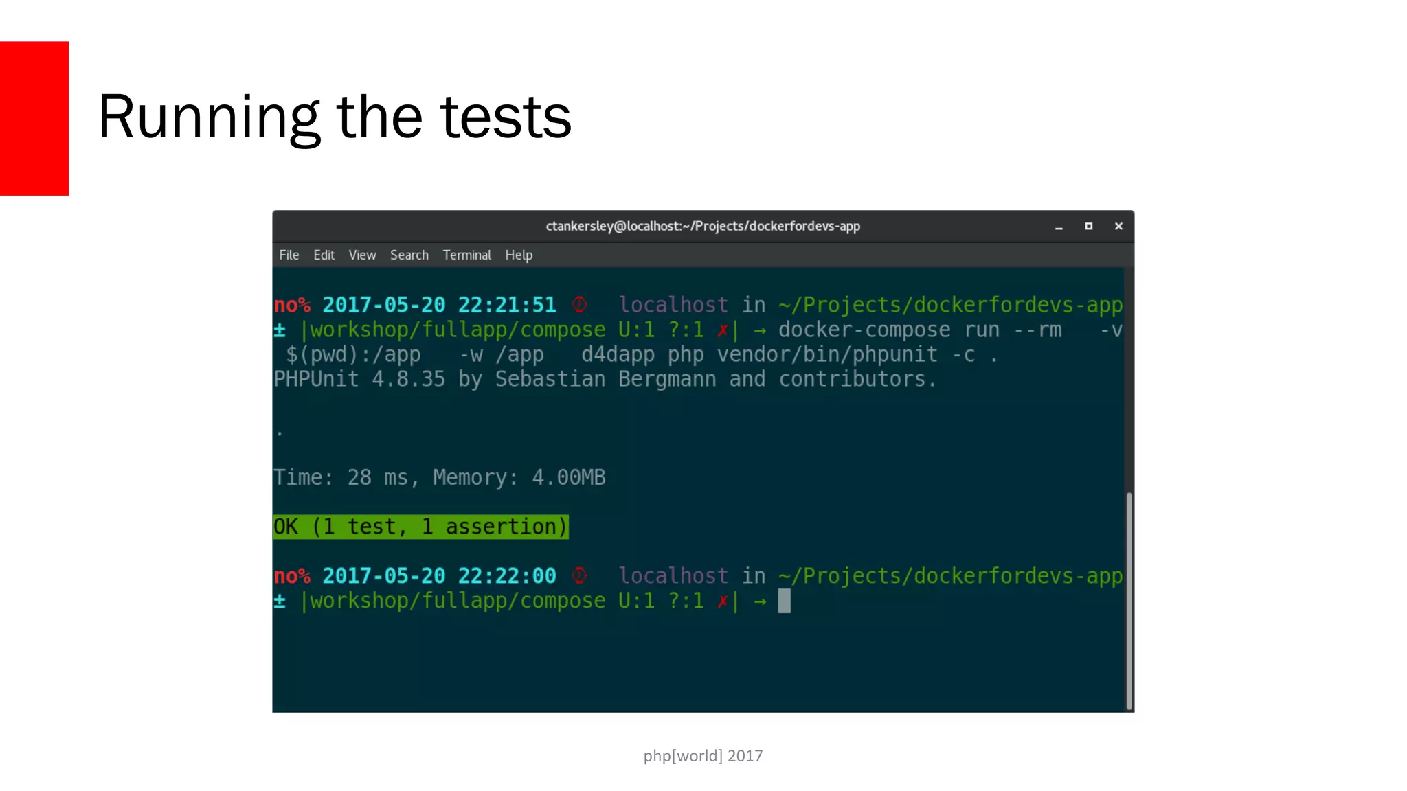 php[world] 2017 Running the tests 