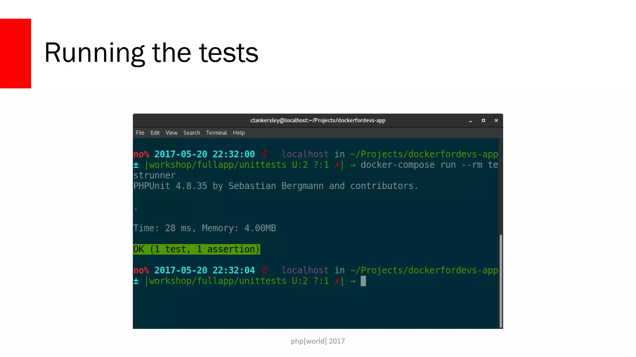 php[world] 2017 Running the tests 