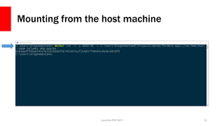 Mounting from the host machine
Sunshine PHP 2017 31
 
