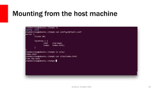 Mounting from the host machine
ZendCon, October 2016 30
 