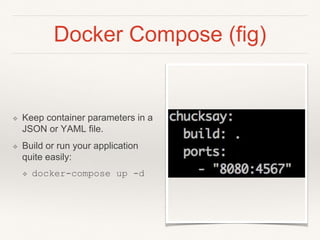 Stopping Our Webservice
Container
docker stop <container_id>
❖ <container_id> can be:
❖ Container ID
❖ Container Name
 