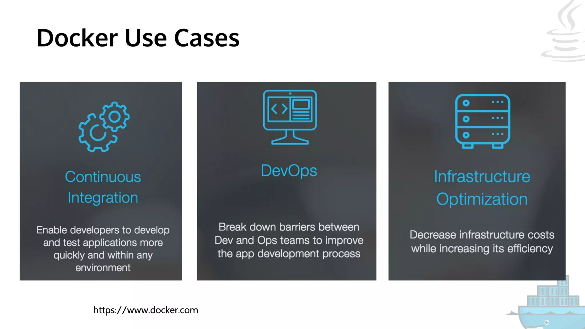 Docker Use Cases
https://www.docker.com
 