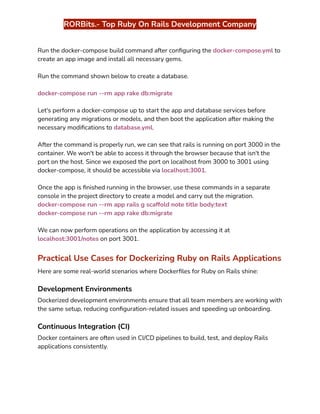 Docker For Ruby On Rails : Meaning, Benefits, & Use Cases | PDF