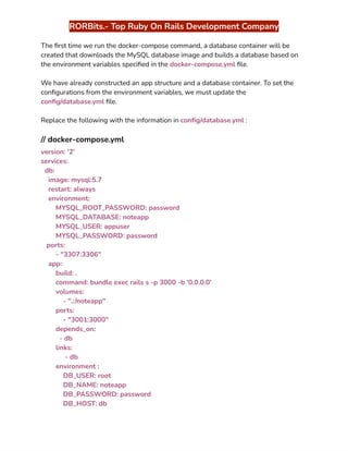 Docker For Ruby On Rails : Meaning, Benefits, & Use Cases | PDF