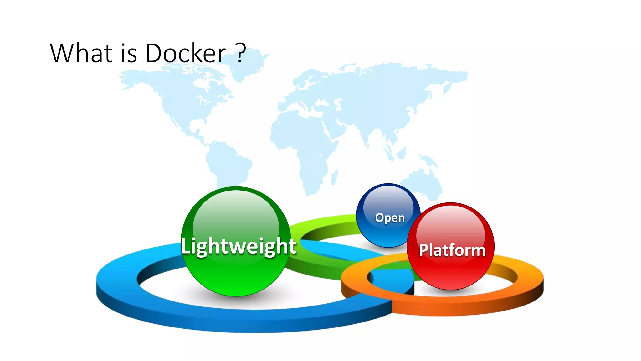 Lightweight Platform
Open
What is Docker ?
 