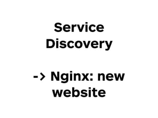 Service
Discovery
-> Nginx: new
website
 