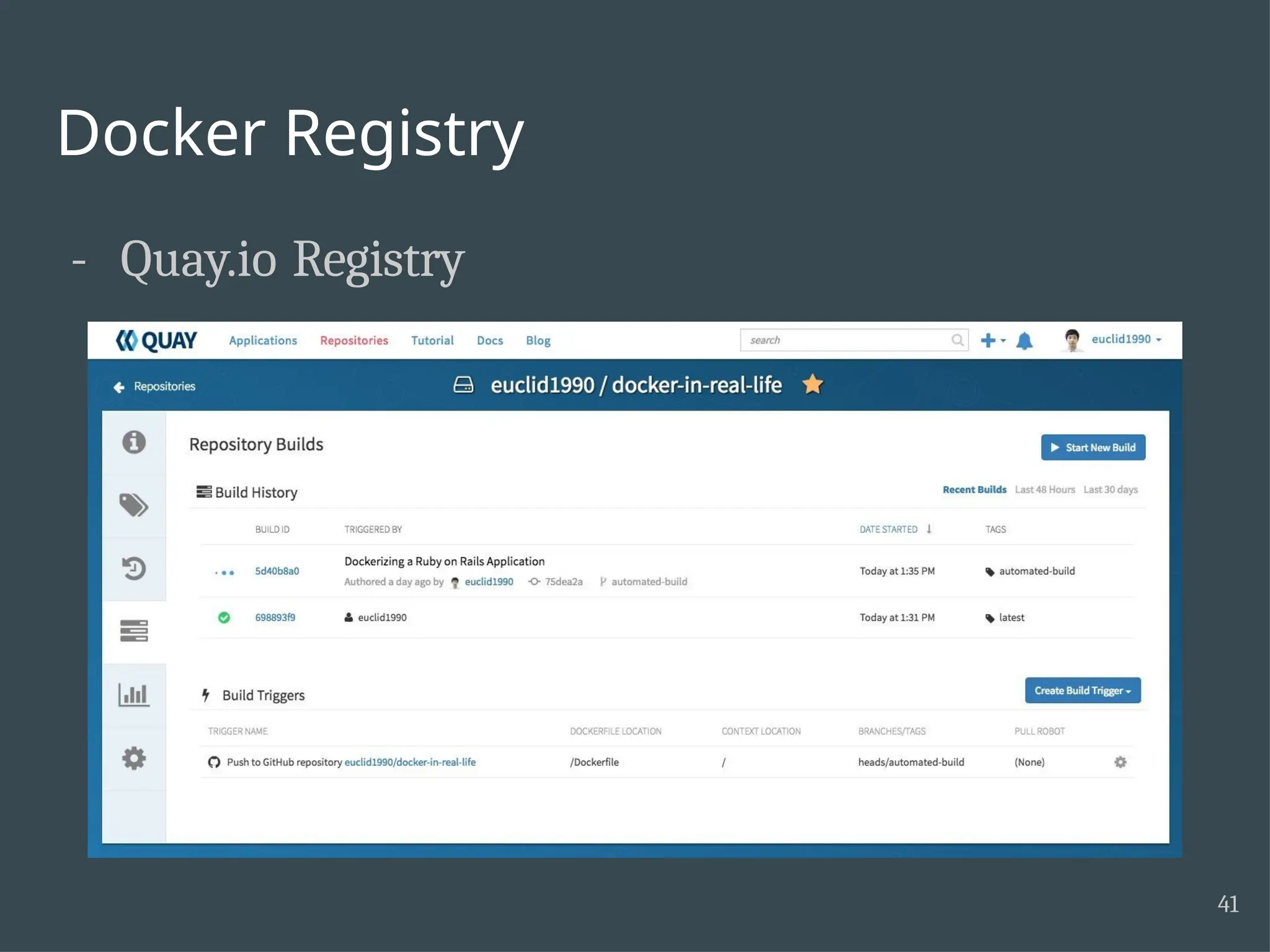 Docker Registry - Quay.io Registry 41 